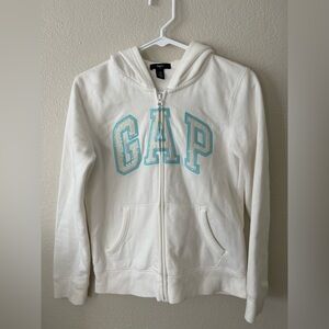 GAP Kids White and Blue Hoodie Jacket